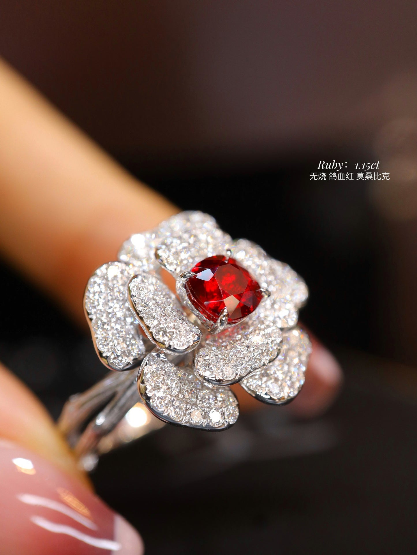 Pigeon's Blood Ruby Ring - Luxurious Glassy Red Gemstone Jewelry