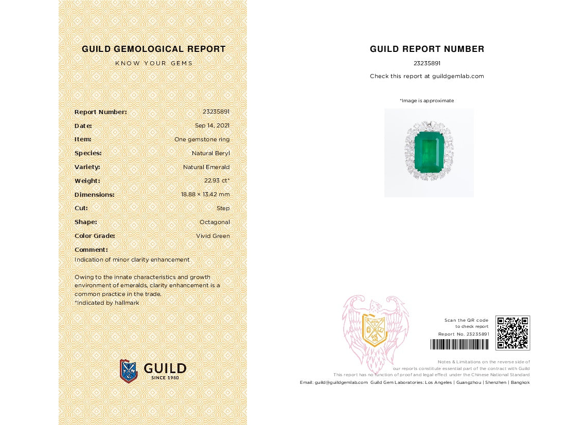 Emerald Dual-Purpose Jewelry: Pendant/Ring with Guild Certificate