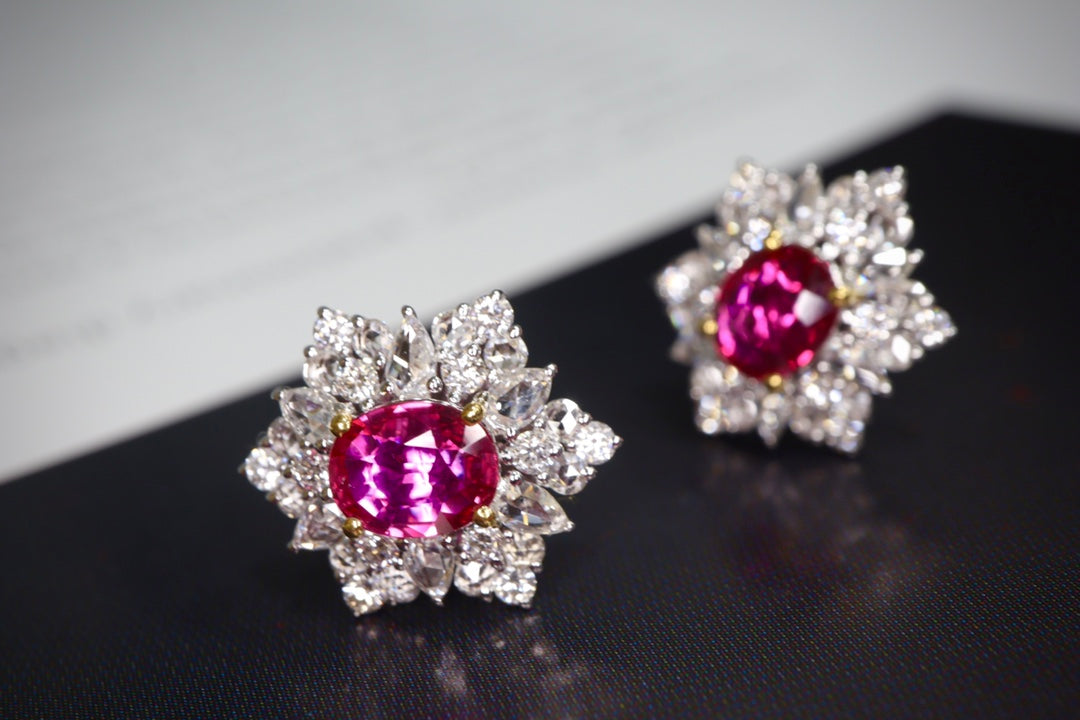 Pigeon Blood Red Ruby Earrings - Premium Jewelry Collection