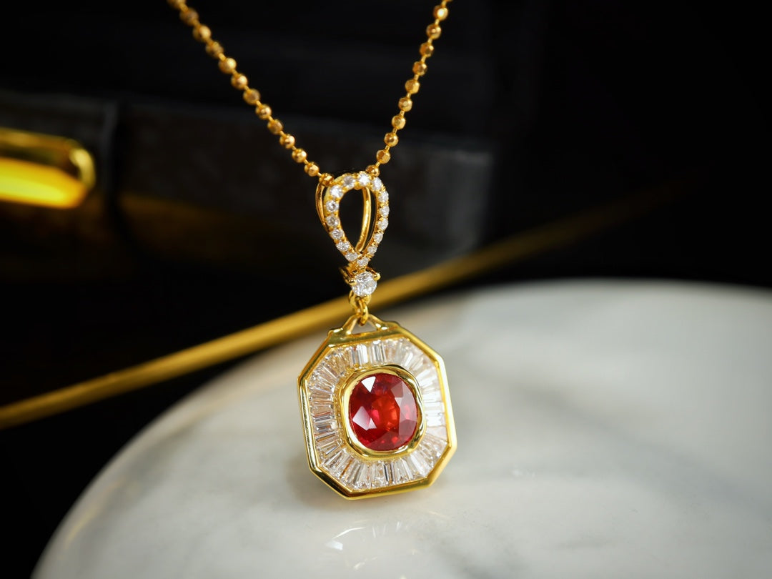 Pigeon Blood Red Ruby Pendant - Premium Fashionable Jewelry