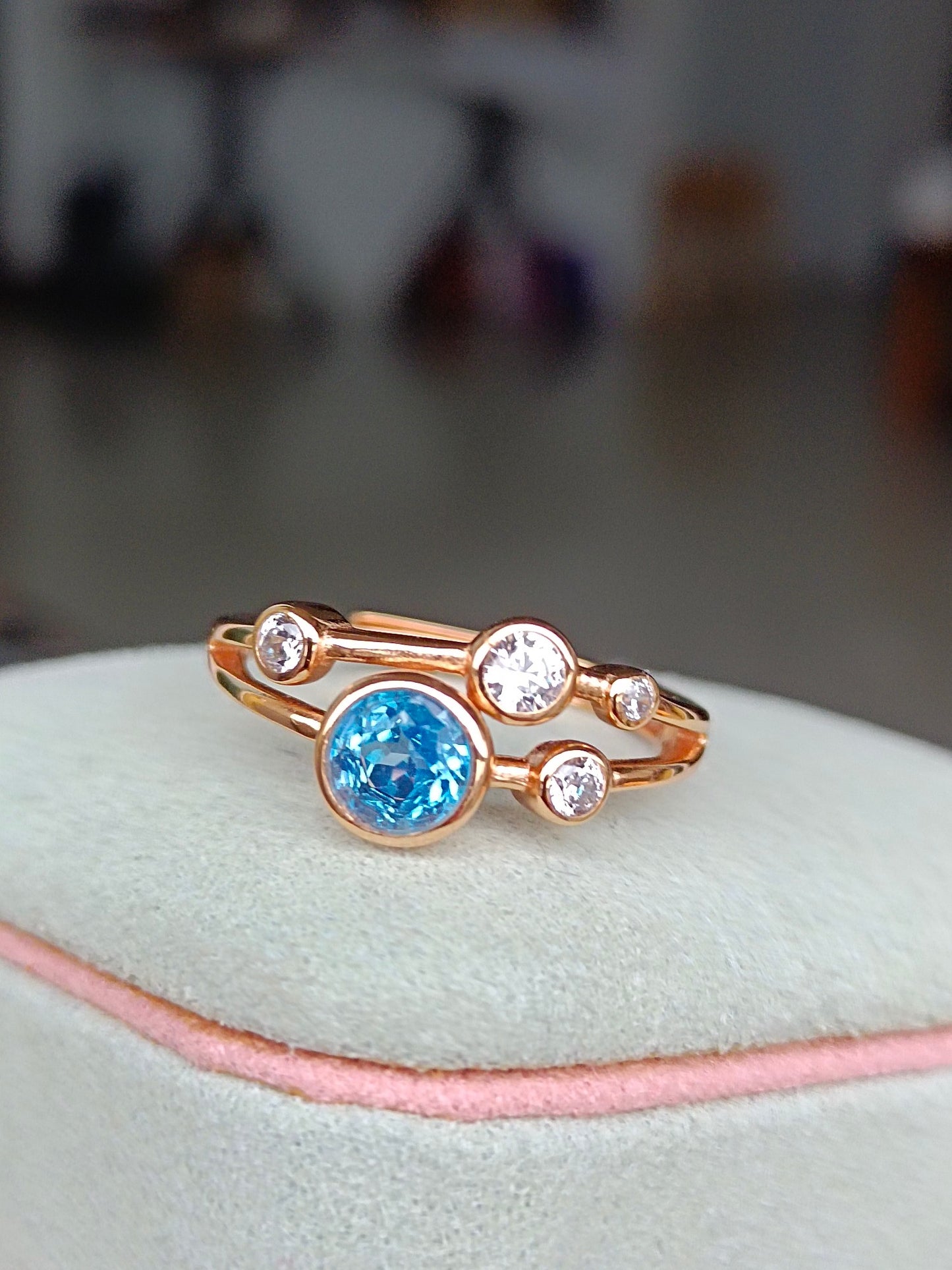 Natural Topaz Sweet Bubble Ring - Exquisite Jewelry for Your Delight