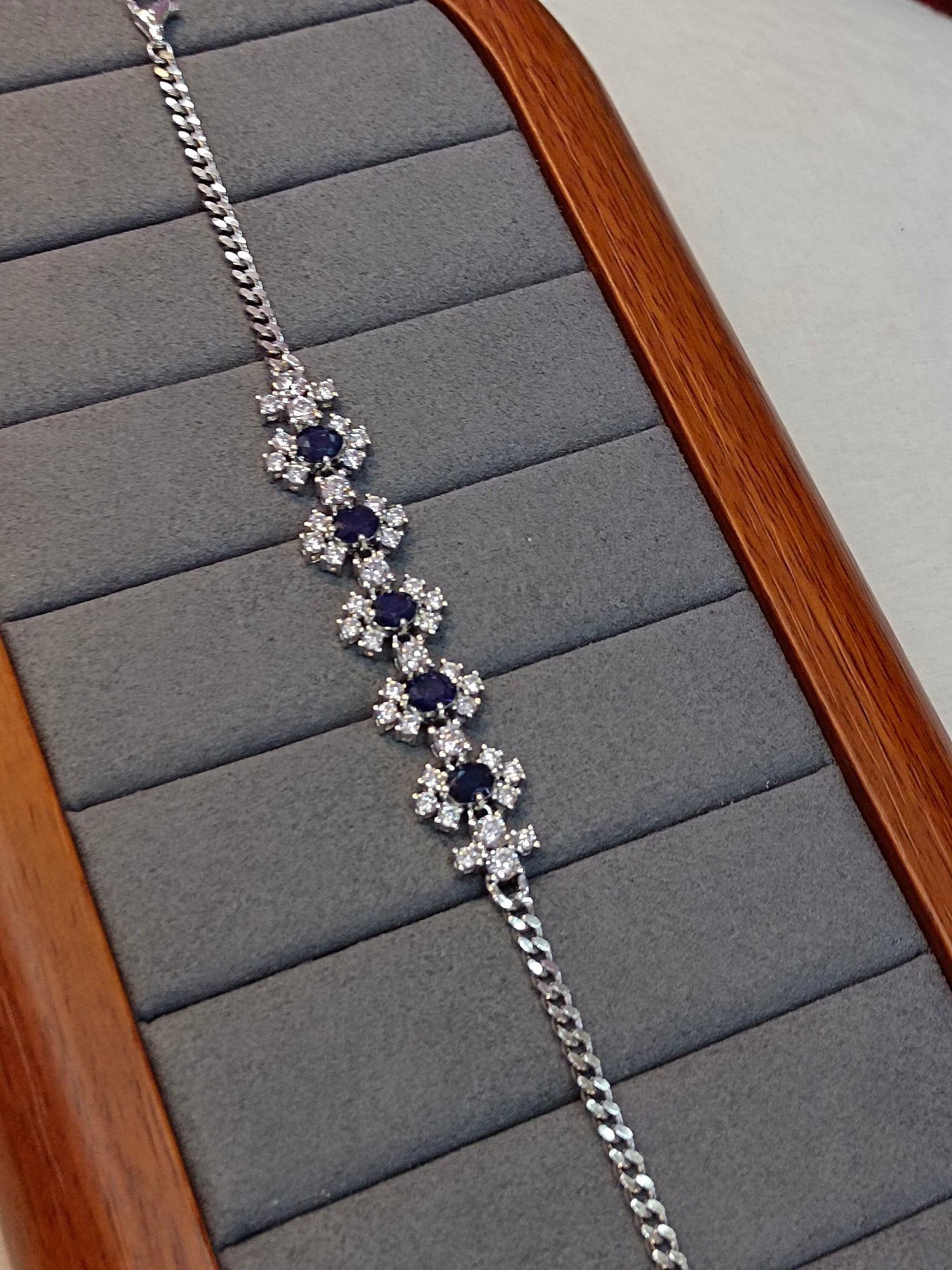 Exquisite S925 Silver Sapphire Jewelry Bracelet