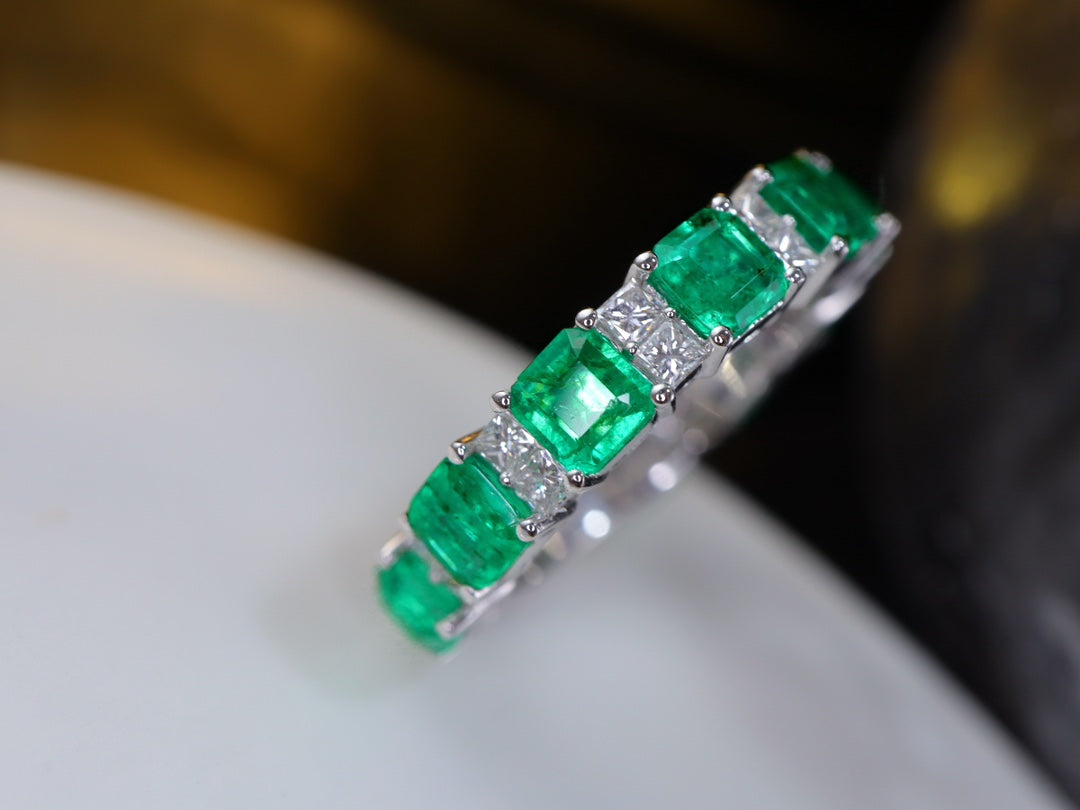 Panjshir Emerald Diamond Pavé Ring - Premium sieradencollectie