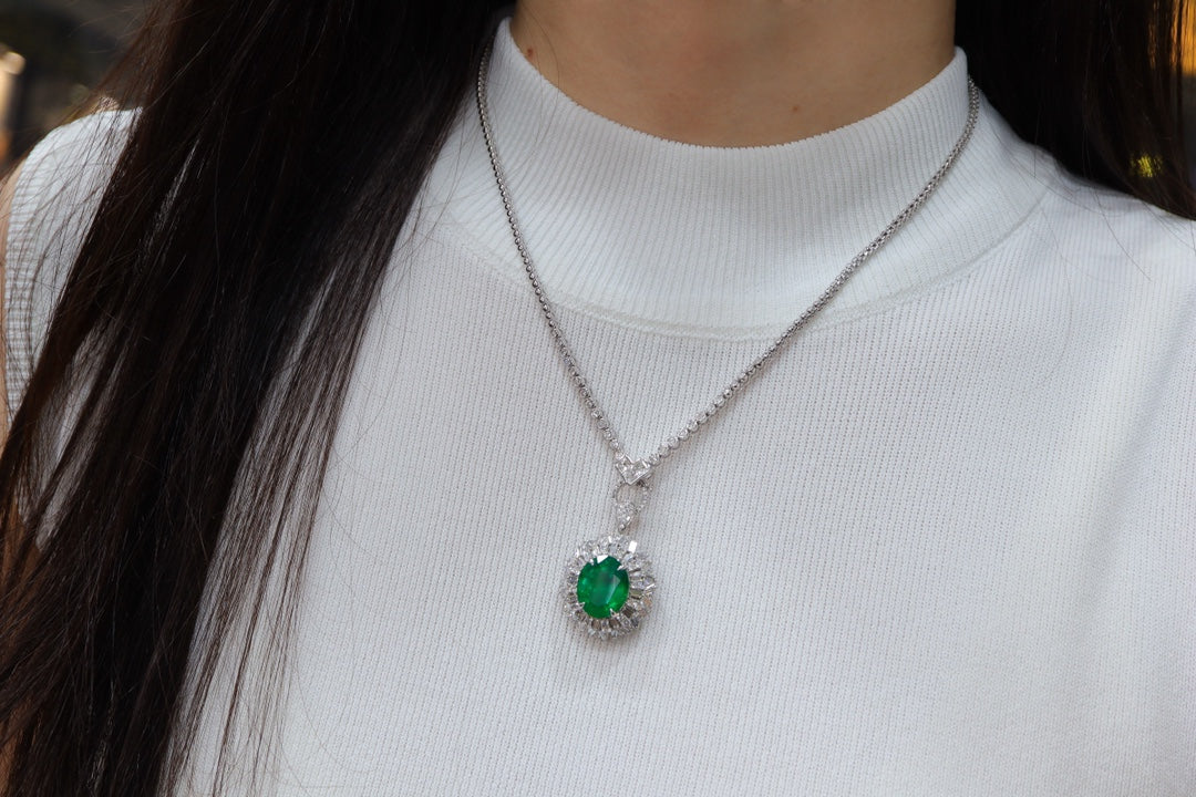 Emerald Pendant/Ring Dual-Purpose Jewelry - Top-Grade Verdant Elegance