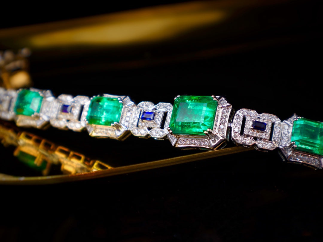 Emerald and Sapphire Diamond Bracelet - Timeless Elegance in Jewelry