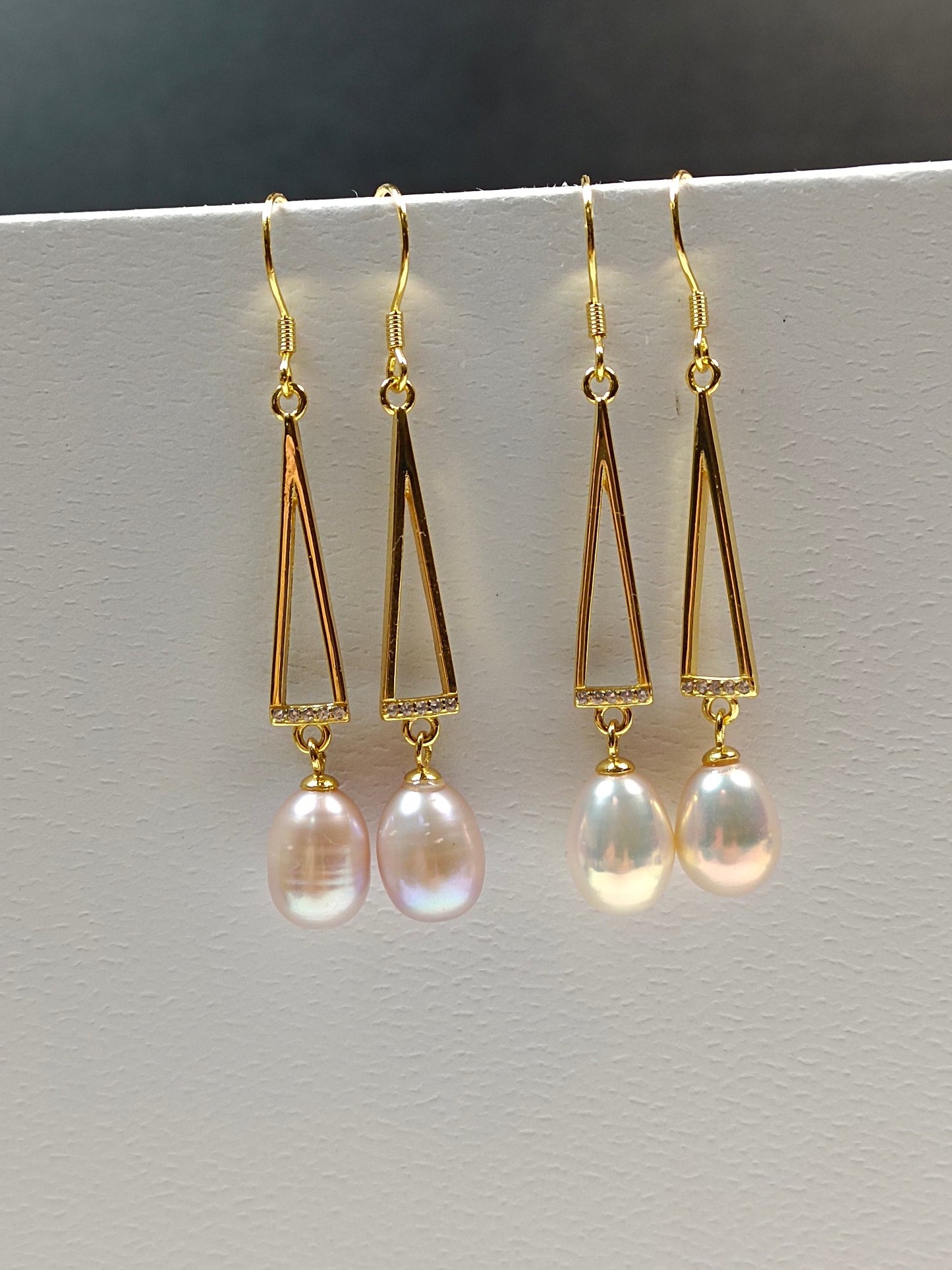 S925 Silver Embedded Rice Bead Light Pink Pearl Earrings - Minimalist Elegant Pearl Jewelry