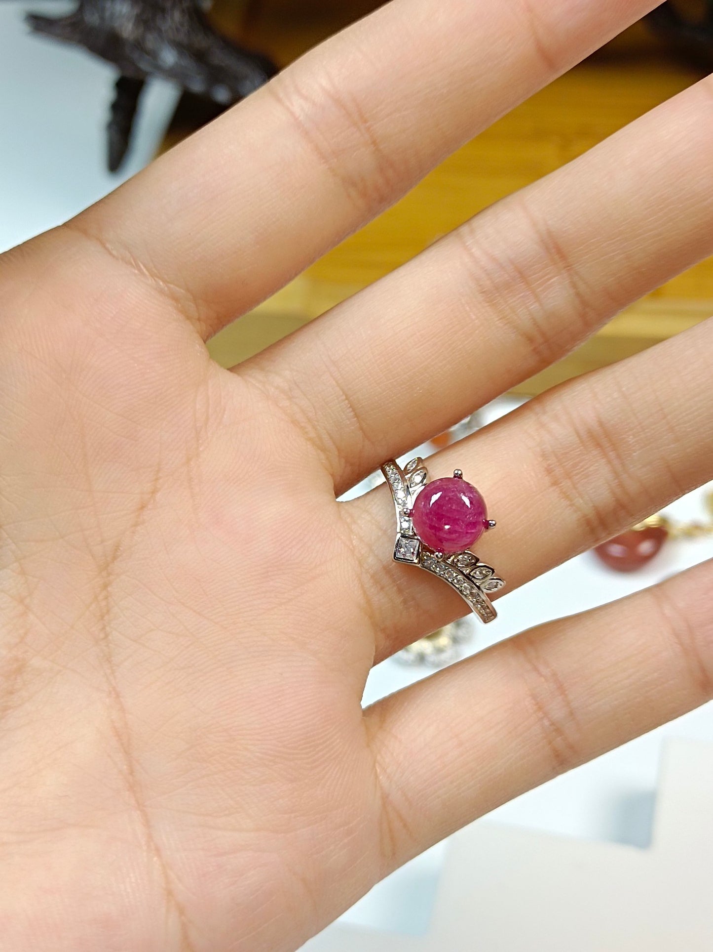 Elegant S925 Silver Ruby Ring - Unheated & Unenhanced Gemstone Jewelry