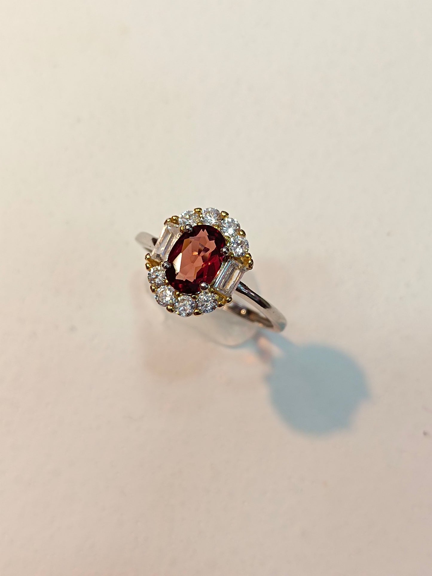 Sterling Silver Garnet Ring - Adjustable Jewelry