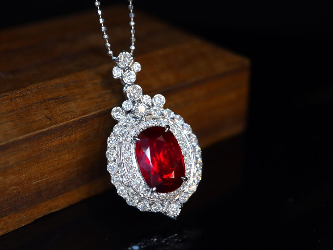 Unheated Pigeon's Blood Ruby Pendant - Premium Jewelry Collection