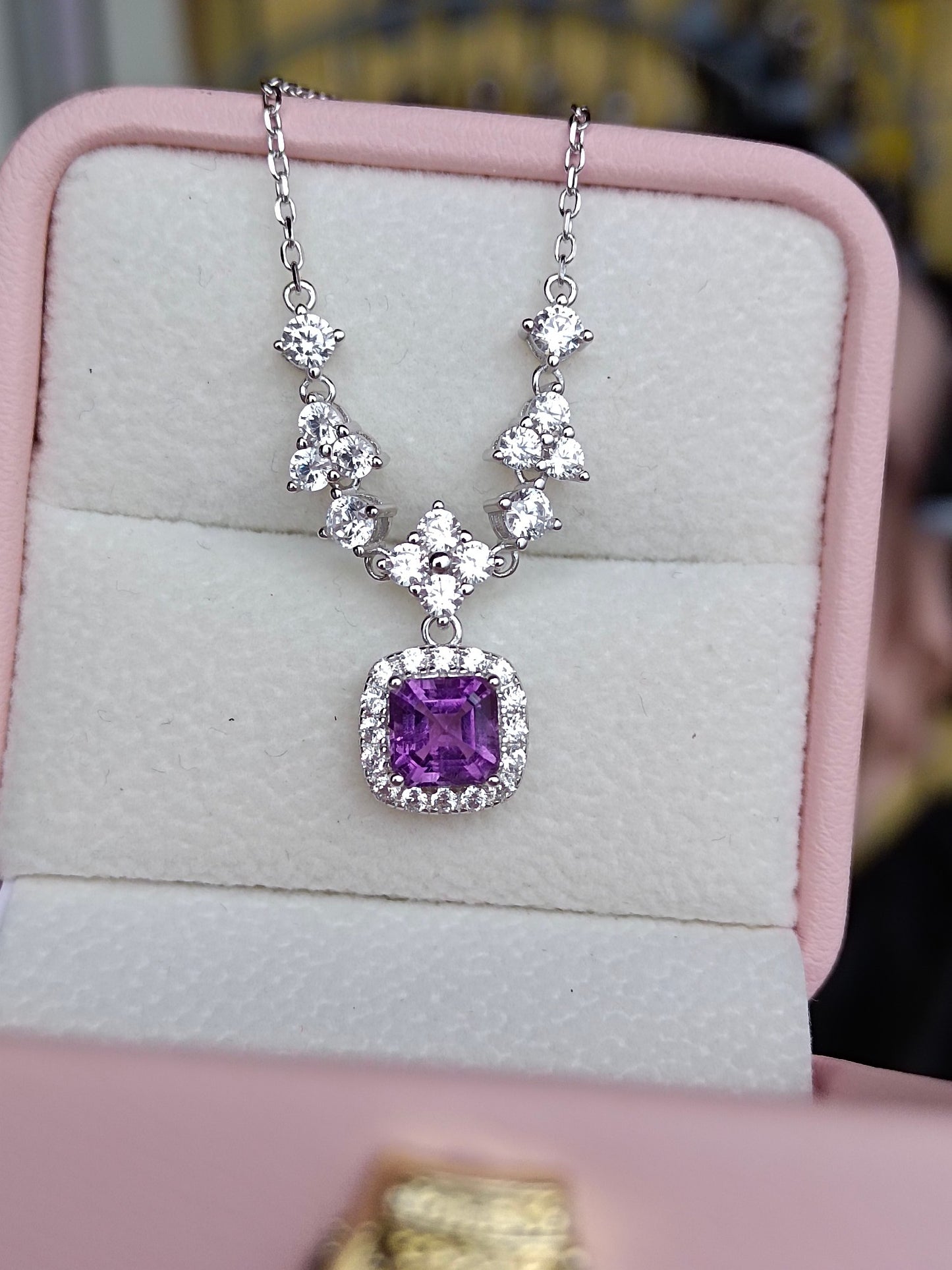 Kalung Amethyst Asli yang Indah - Permata Cinta Setia, Kebijaksanaan dan Keberanian