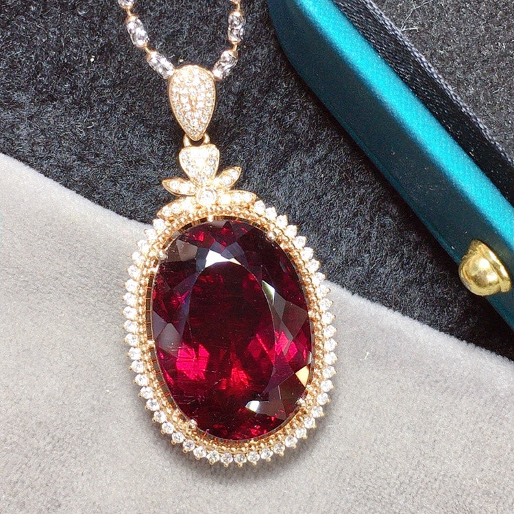 Exquisite Collectible Large Carat Bixbite Tourmaline Pendant - Jewelry for Elegance