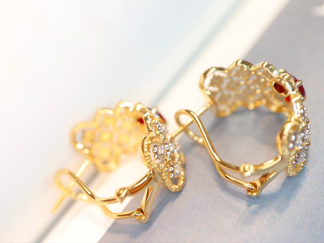 Buccellati-Style Ruby Ear Clips Jewelry