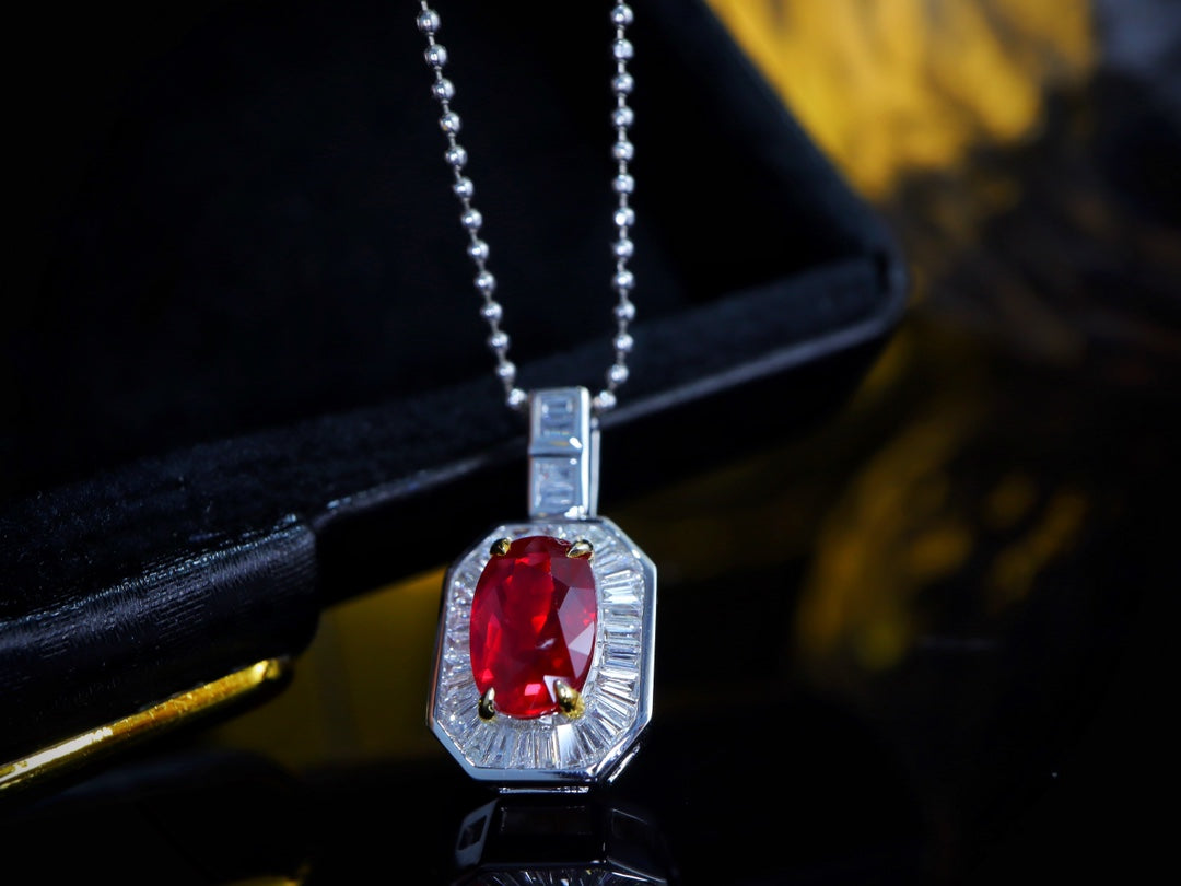 Pigeon's Blood Ruby Pendant - Unheated Gemstone Jewelry