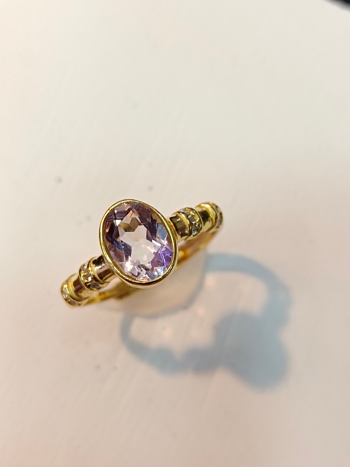 S925 Silver Embedded Lavender Amethyst Ring - French Elegance Vintage Korean Style Open Ring Jewelry