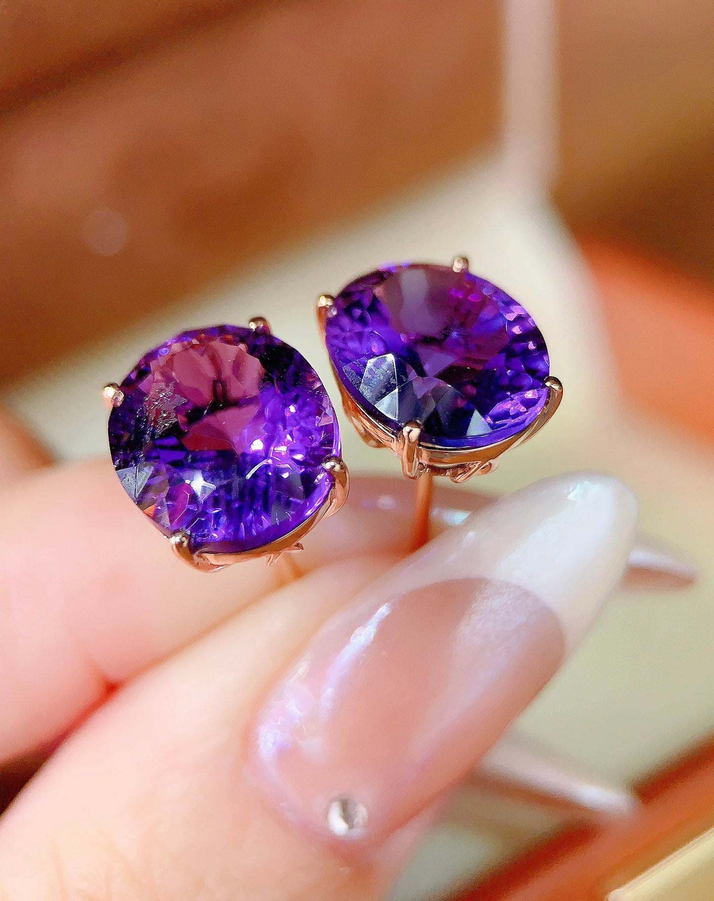 Elegant Purple Amethyst Earrings - A Symbol of Prosperity and Luxury Jewelry