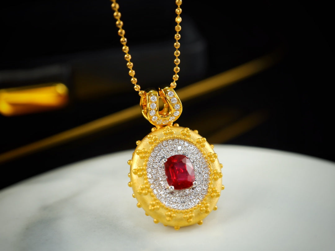 Pigeon's Blood Red Pendant - Exquisite Jewelry Piece