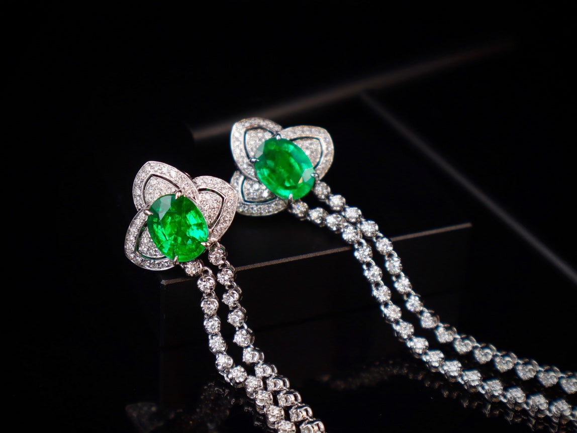 Emerald Earrings Splendor - Panjshir Origin Jewelry