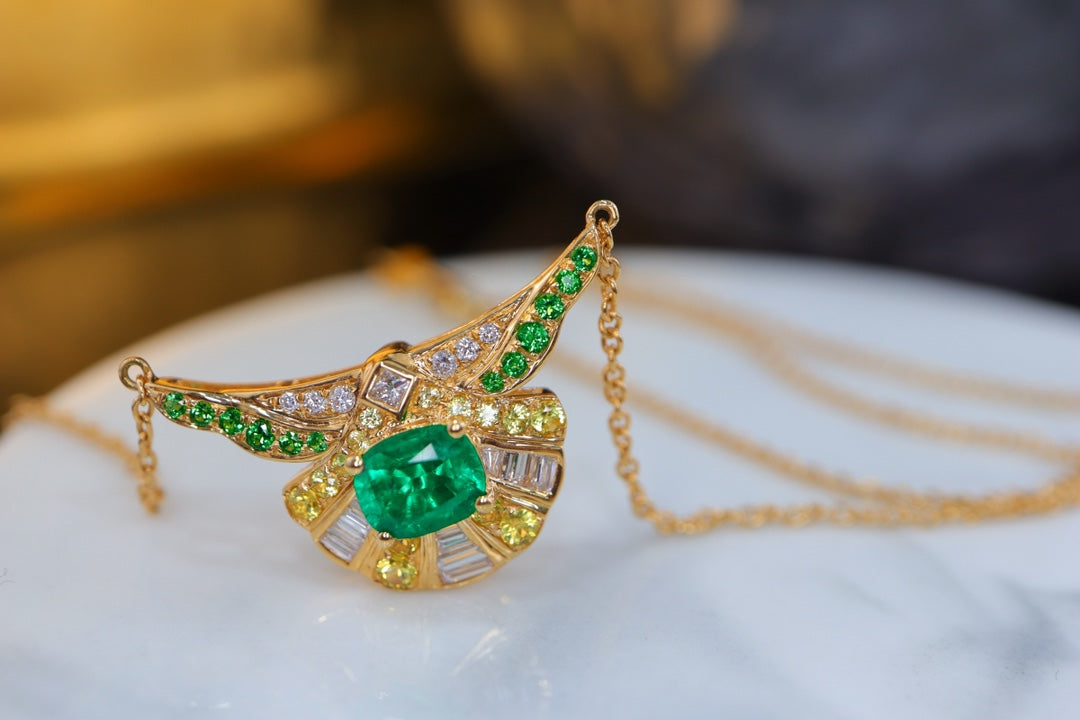 Luxurious Emerald Jewelry: Premium Afghan Panjshir Emerald Necklace