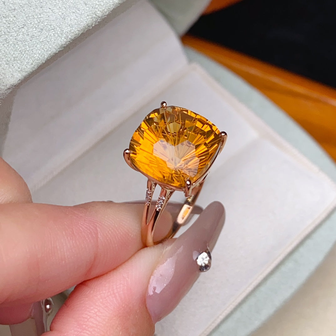 Glorious Yellow Citrine Ring - A Stunning Piece of Jewelry