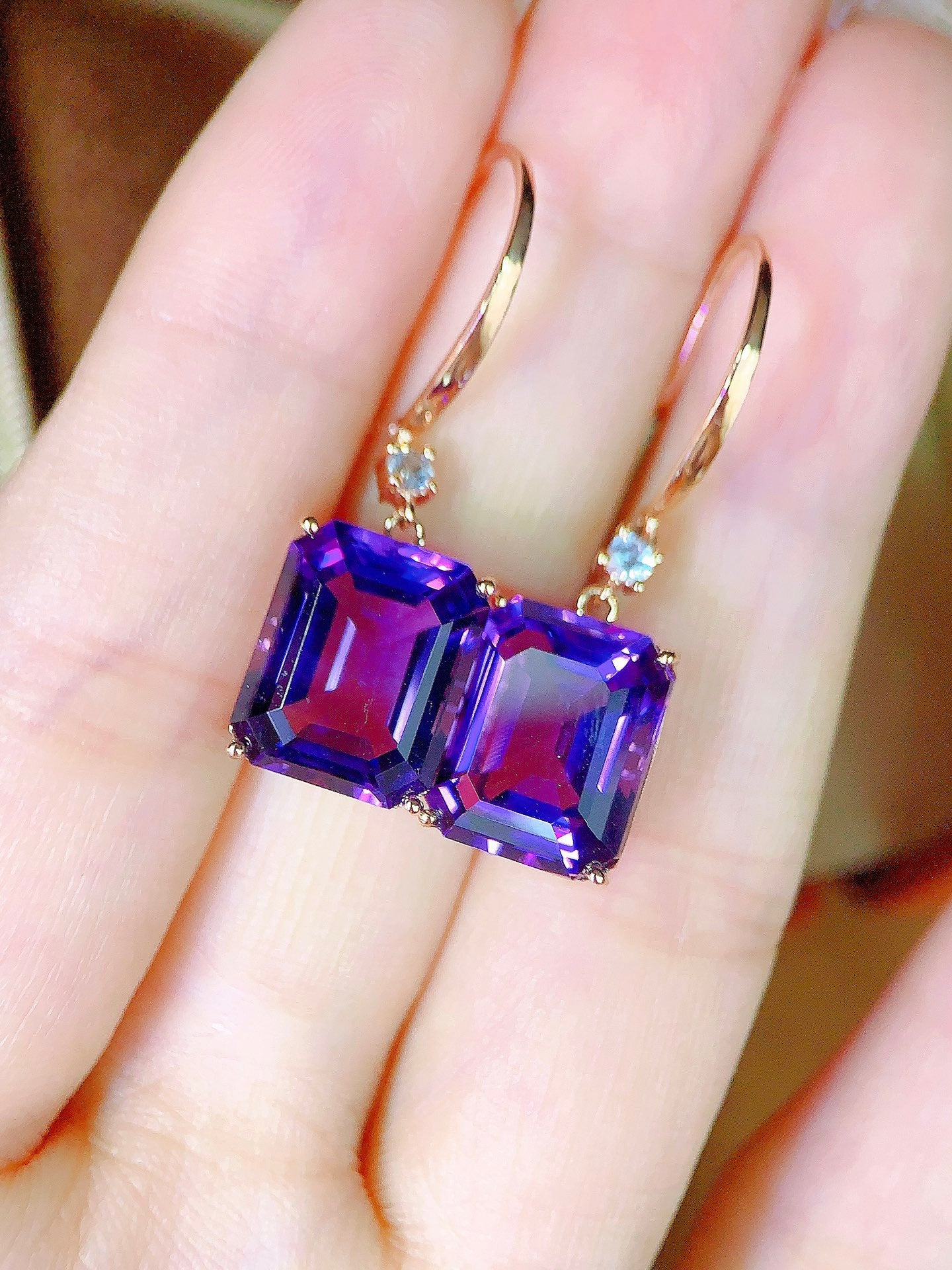 Elegant Purple Amethyst Earrings - Luxury Jewelry