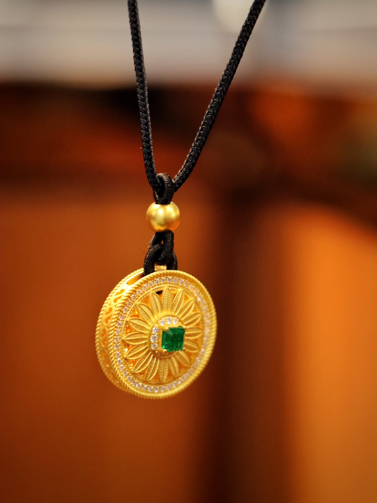 24k Gold Emerald Pendant - Fine Jewelry Collection