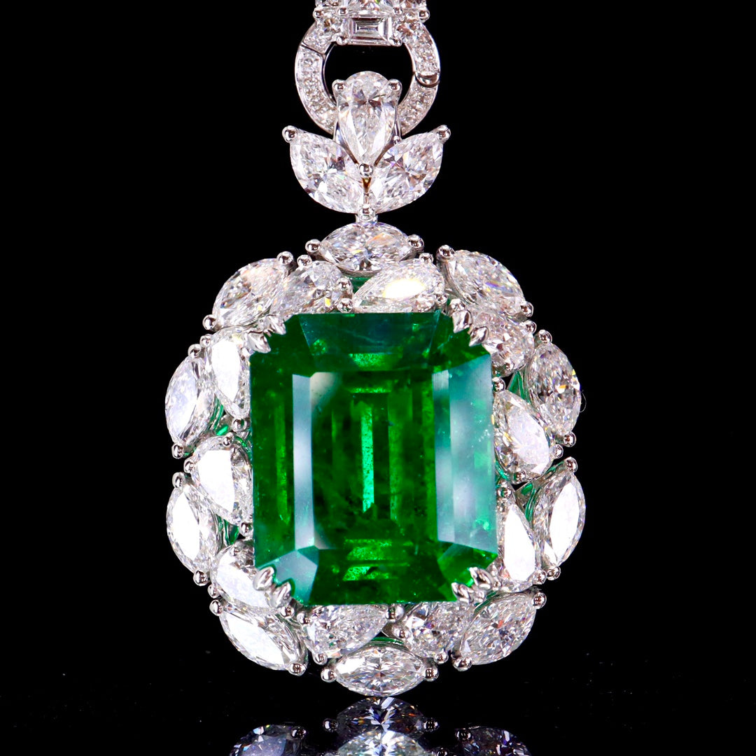 Jewelry Marvel: Collector's Grade Large Carat Vivid Green Watsonian Emerald Pendant