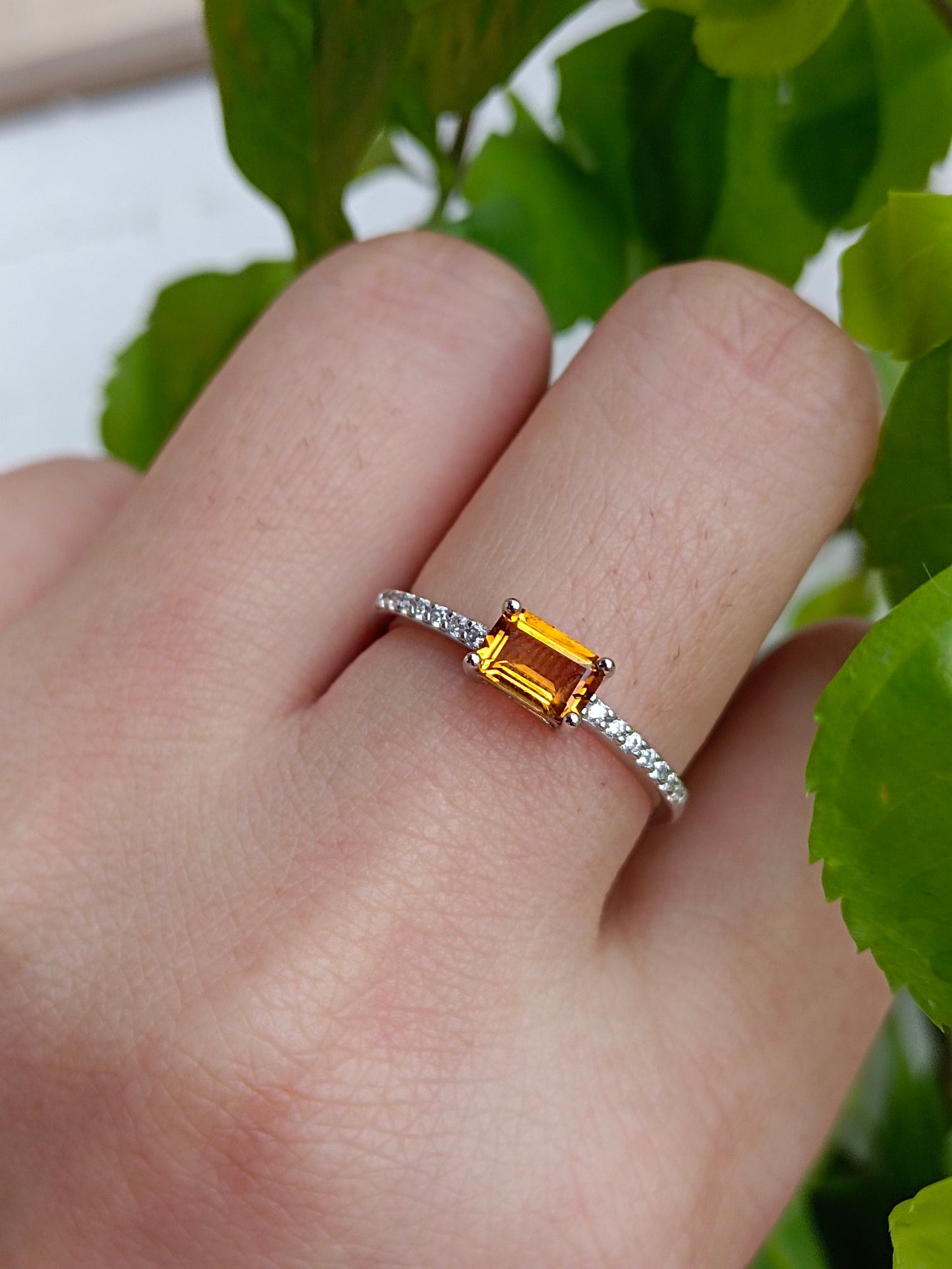 Exquisite Natural Top-Grade Amber Yellow Crystal Ring - Premium Jewelry