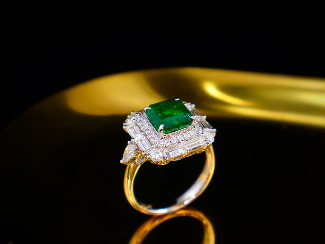 Emerald Ring Pracht - 2,22 ct glazige groene sieraden edelsteen