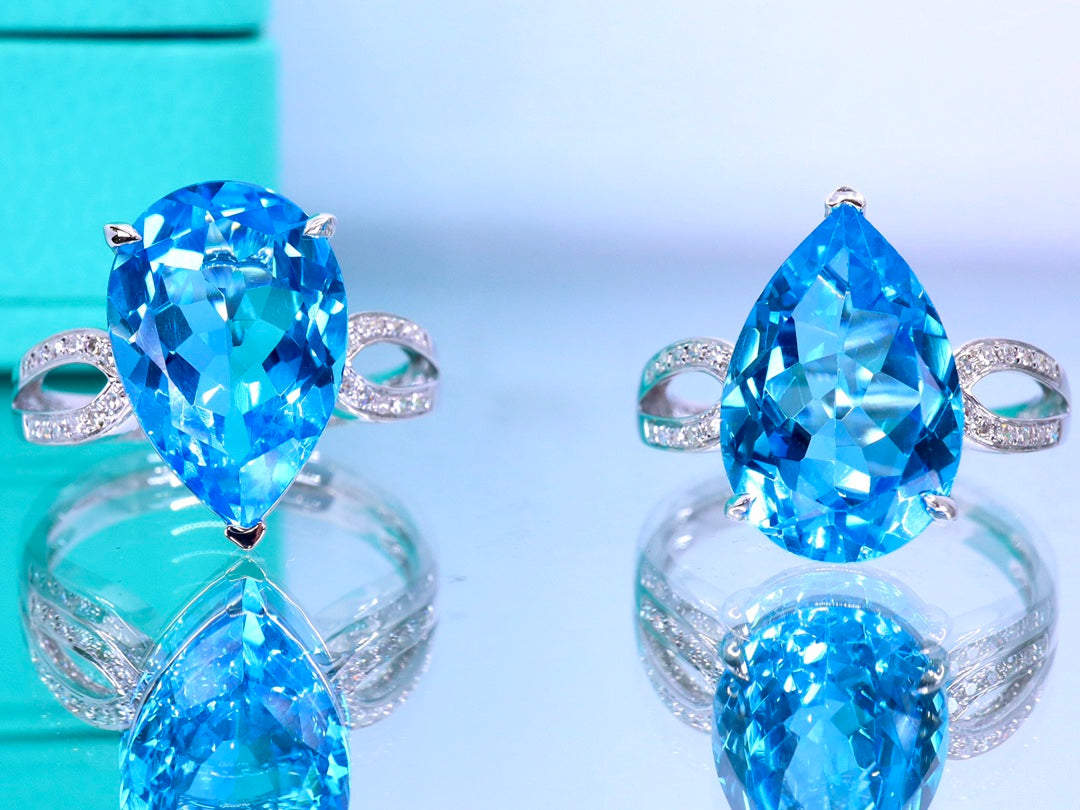 Autumn-Winter Essential: Exquisite Swiss Blue Topaz Ring - Jewelry for Every Occasion