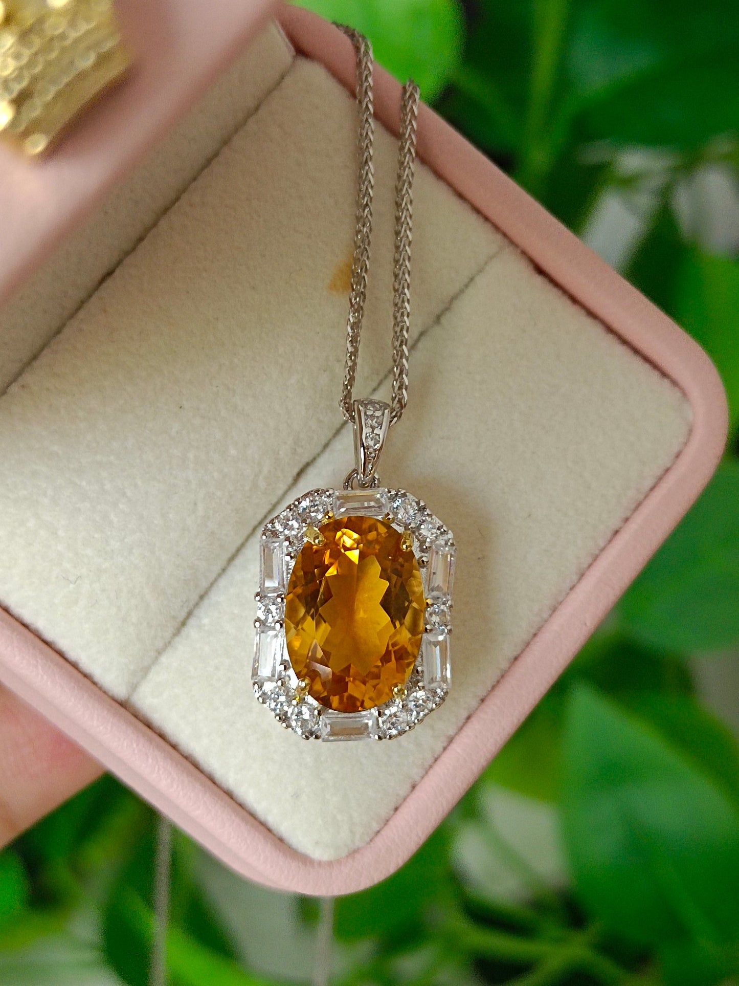 Natural Yellow Citrine Pendant Jewelry