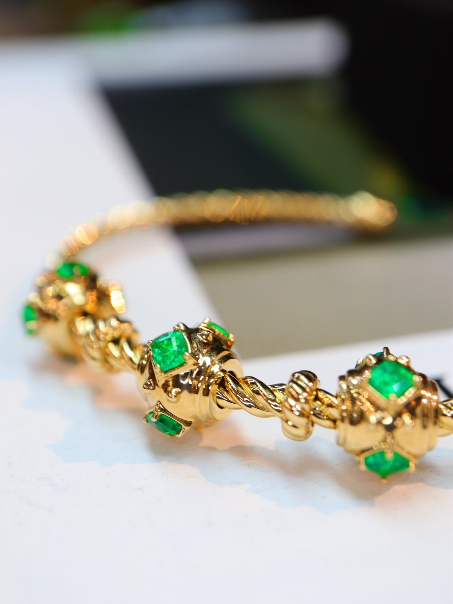 Elegant Marquise-Cut Emerald Tennis Bracelet - Luxury Jewelry