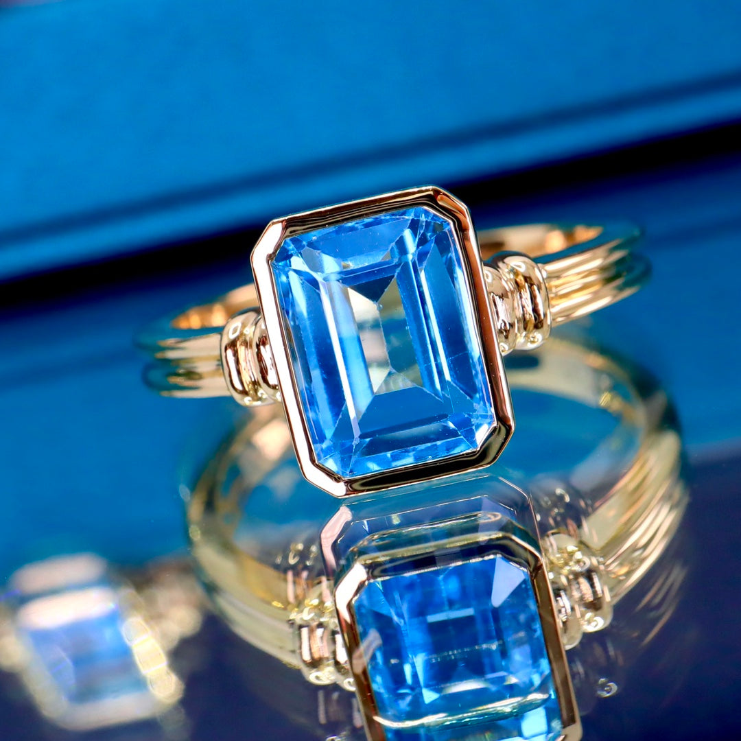 Swiss Blue Topaz Ring - Elegant and Stylish Jewelry