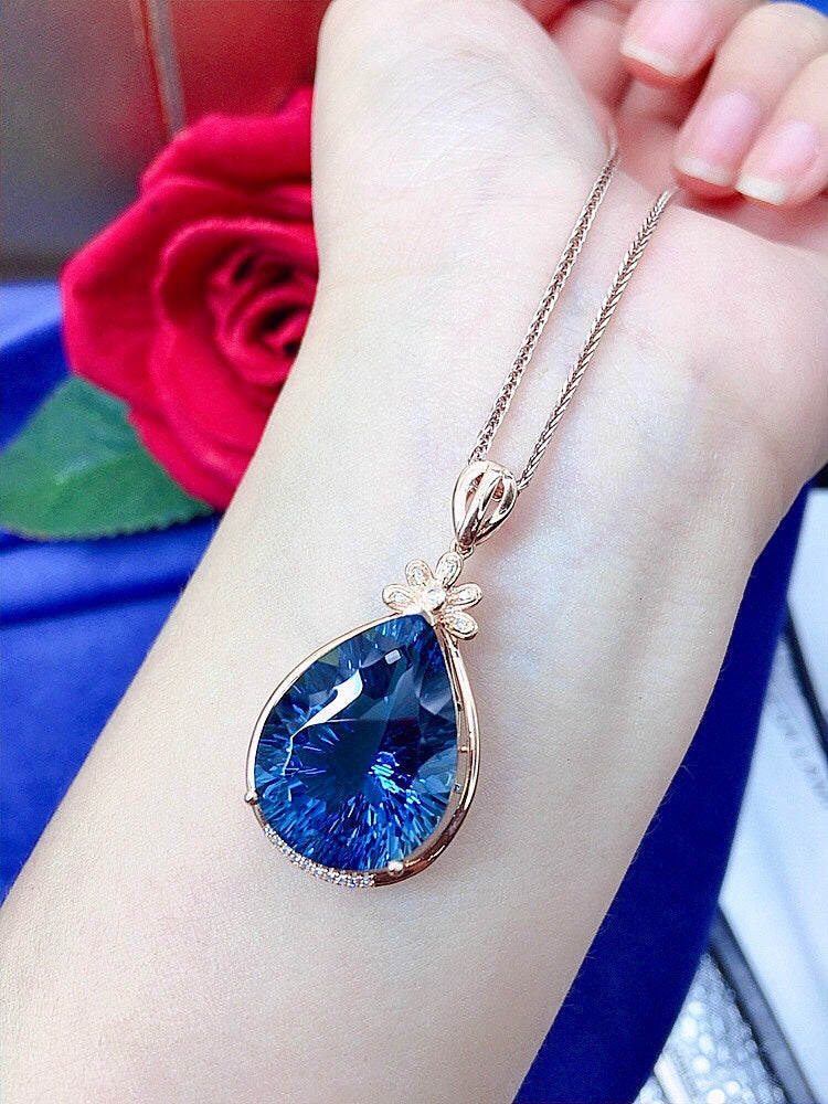 Mystic London Blue Topaz hanger - prachtige sieraden