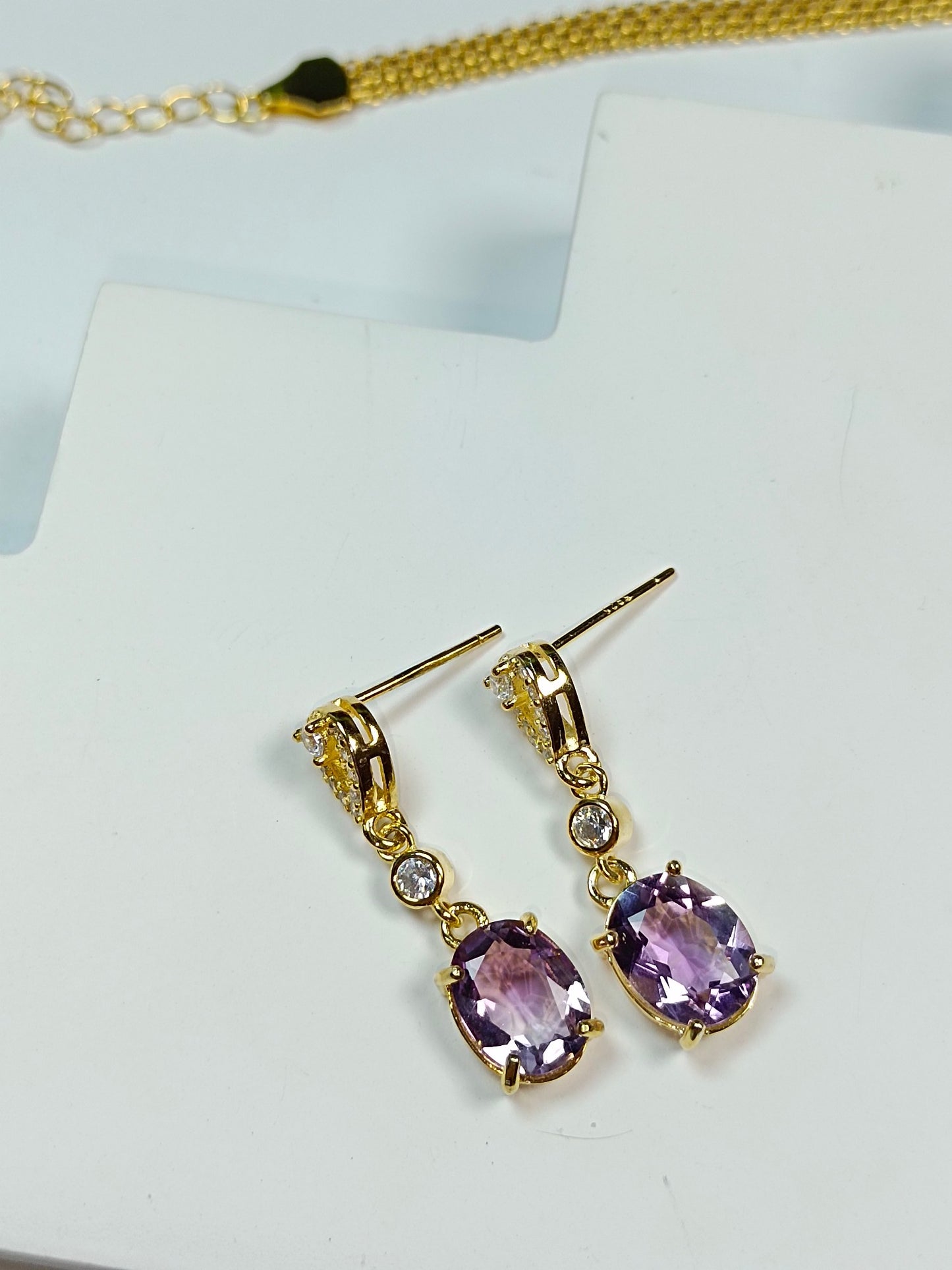 Elegant S925 Silver Embedded Amethyst Earrings - Jewelry for Graceful You