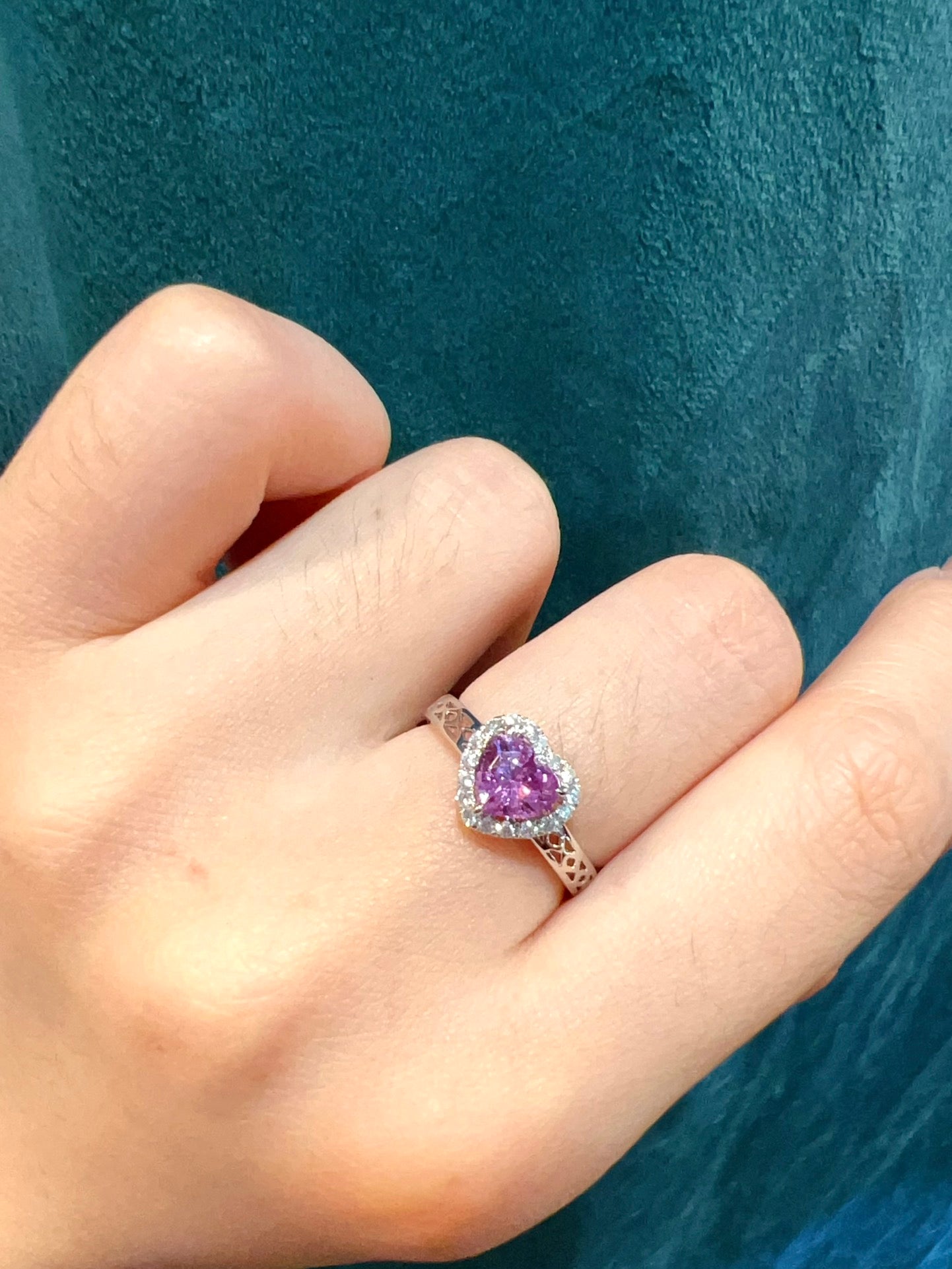 Rare Heart-Shaped Cut Jewelry: Unheated Violet Blue Sapphire Ring