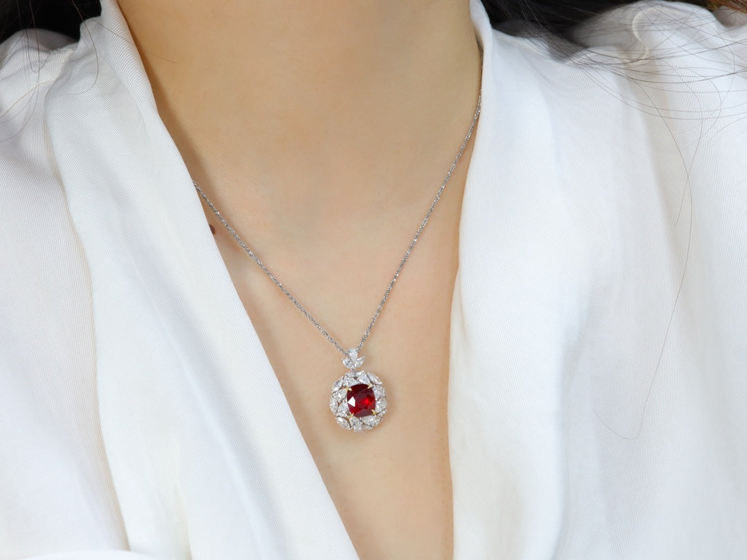 Unheated Pigeon's Blood Ruby Pendant - Premium Jewelry Collection