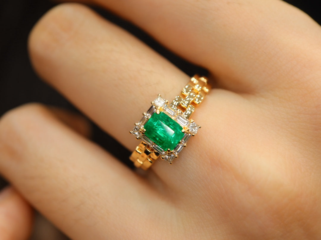 Vintage stijl Panjshir Emerald Ring - een uniek sieraad