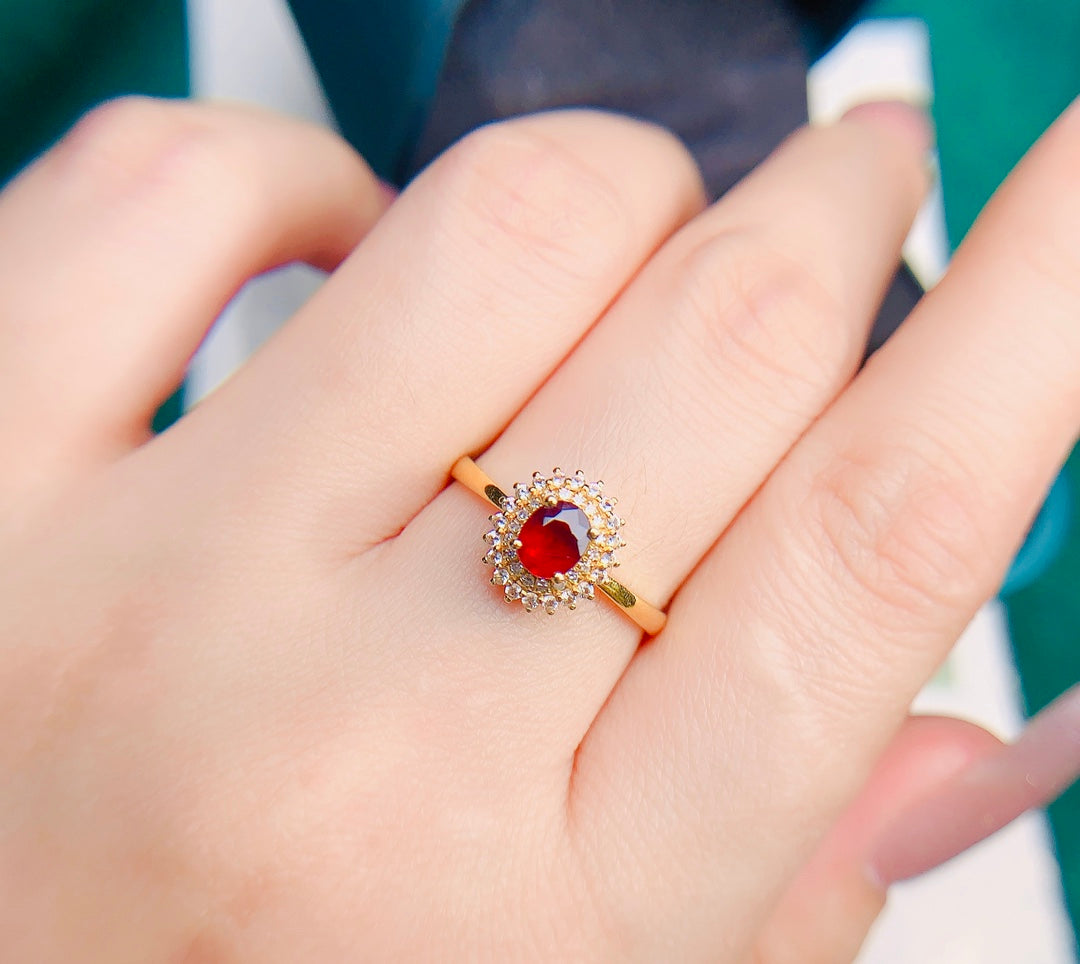 Enchanting 18K Gold Ruby Ring - A Summer's Love Letter in Jewelry