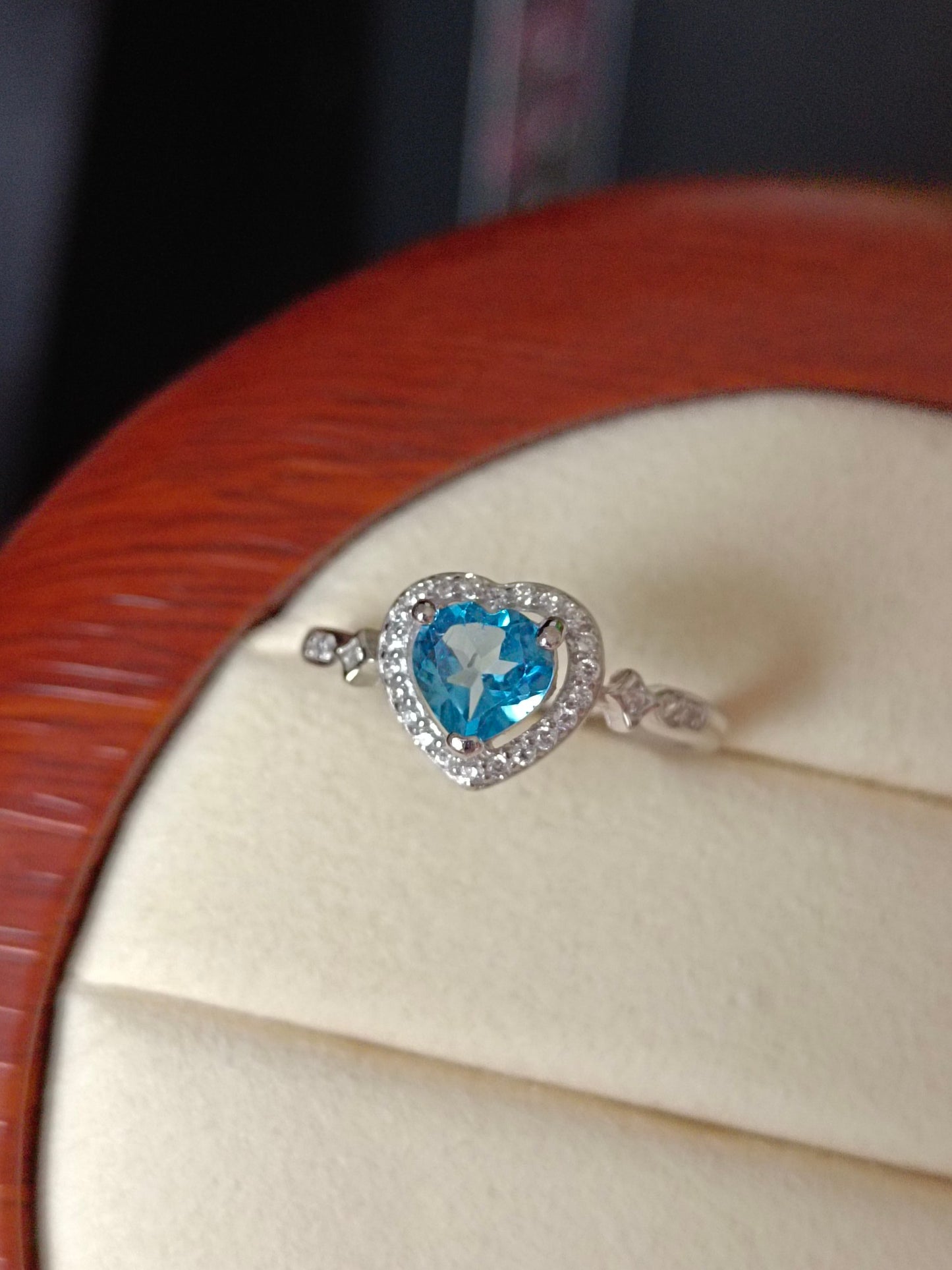 Heart-Shaped Swiss Blue Topaz Ring - Jewelry for the Sweet and Youthful Soul