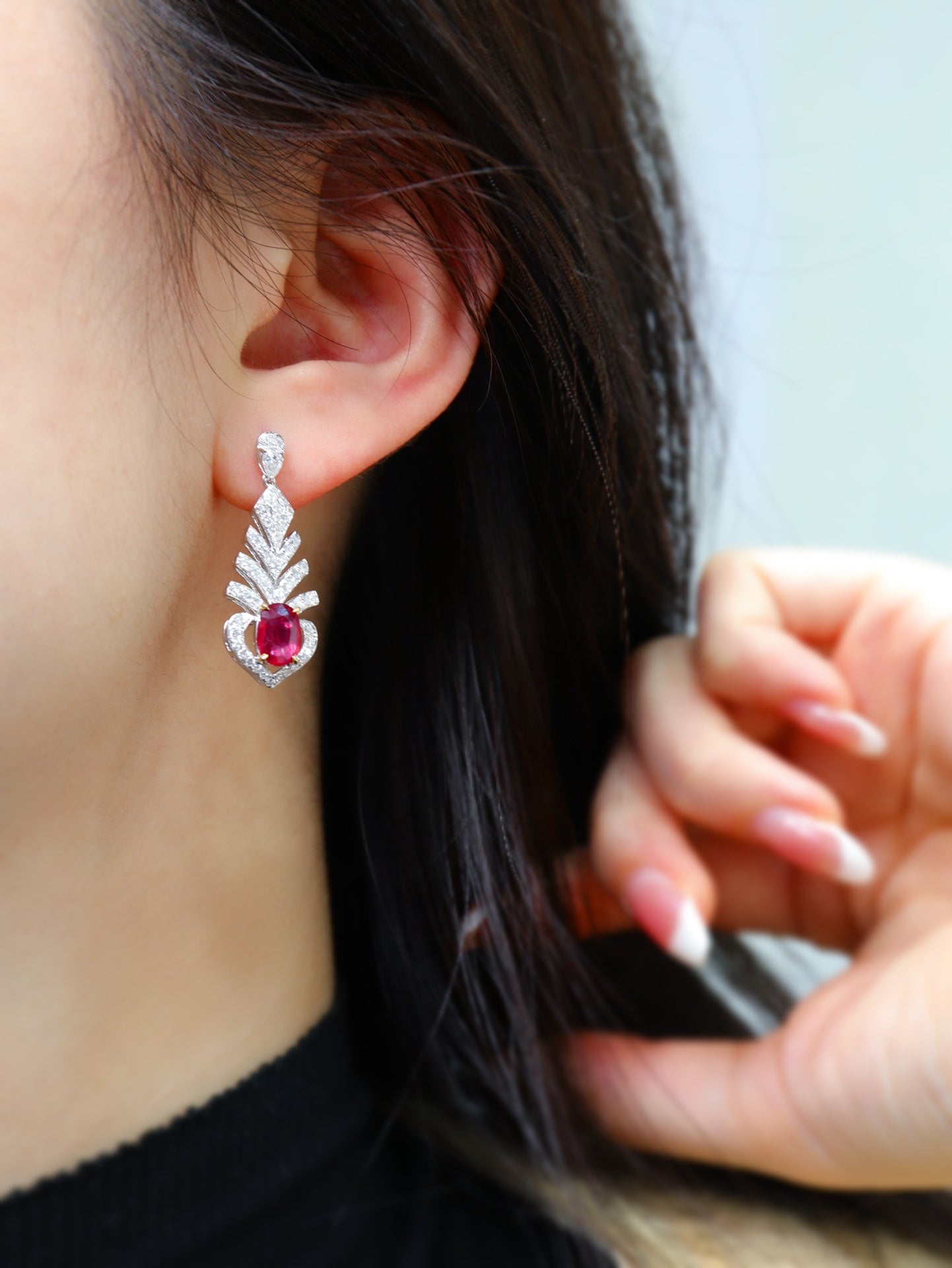 Exquisite Pigeon Blood Red Ruby Earrings - A Jewelry Treasure