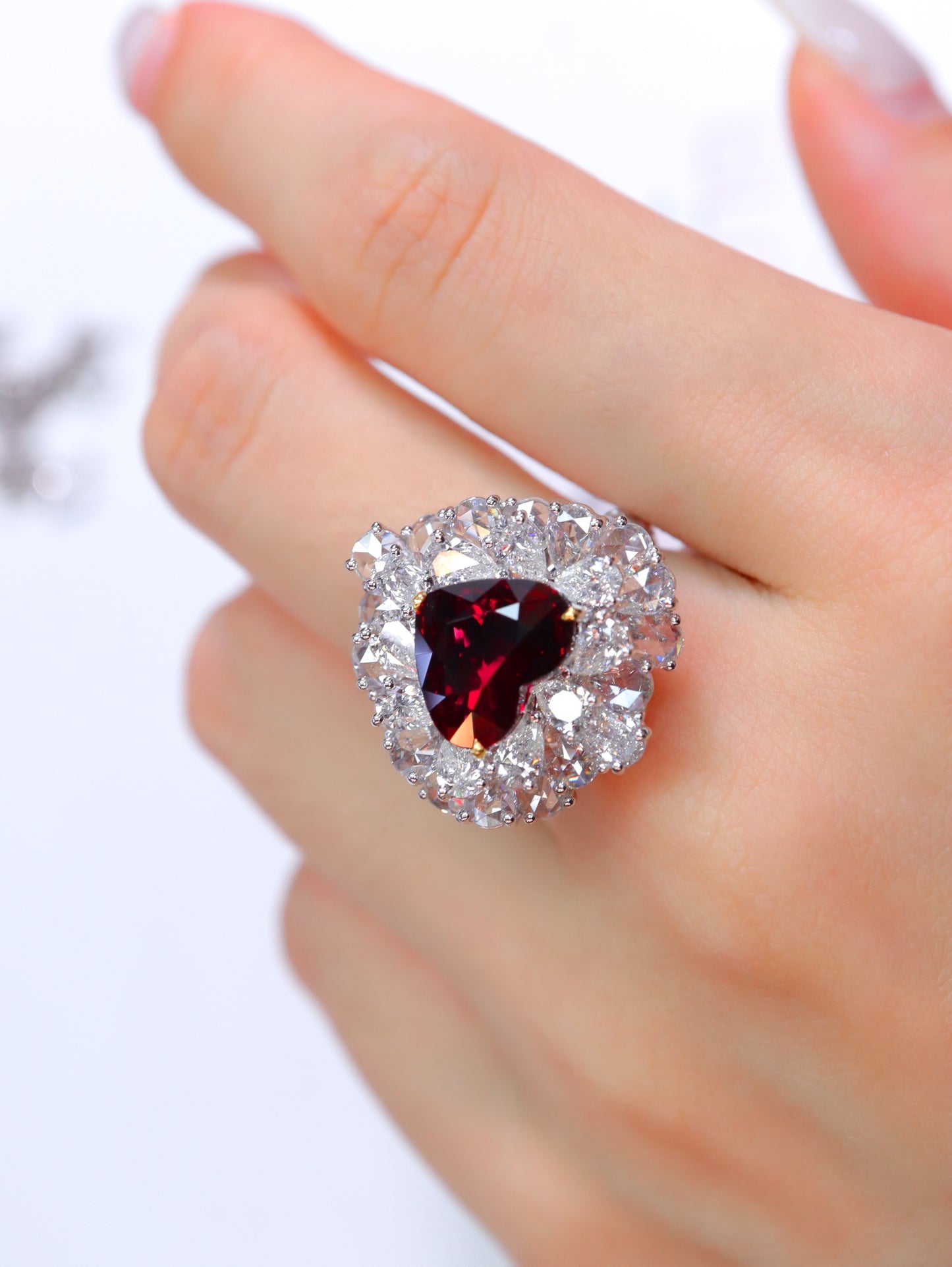 Collector's Grade 3-Carat Heart-Cut Ruby Pendant/Ring - Luxury Jewelry