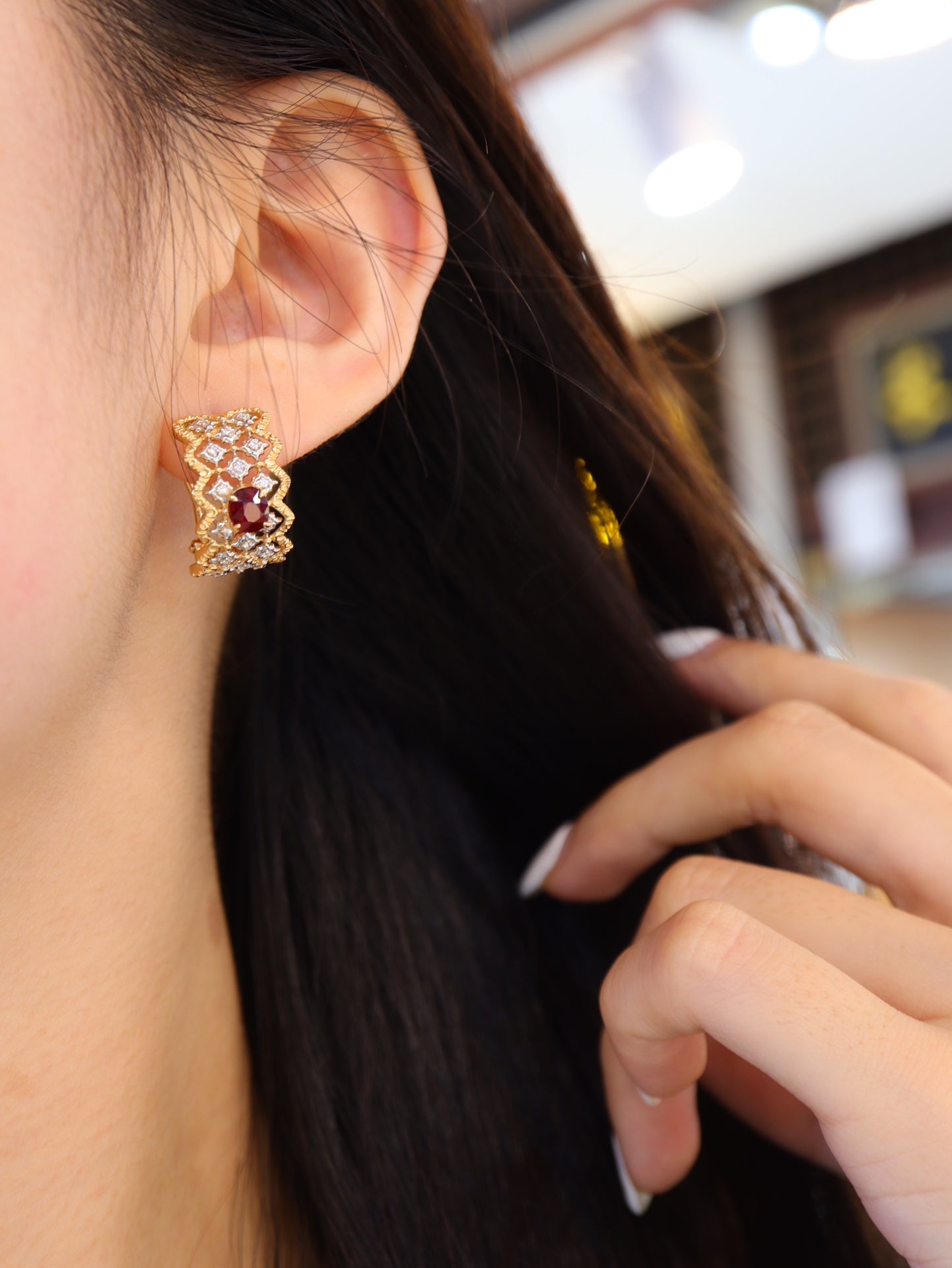 Buccellati-Style Ruby Ear Clips Jewelry