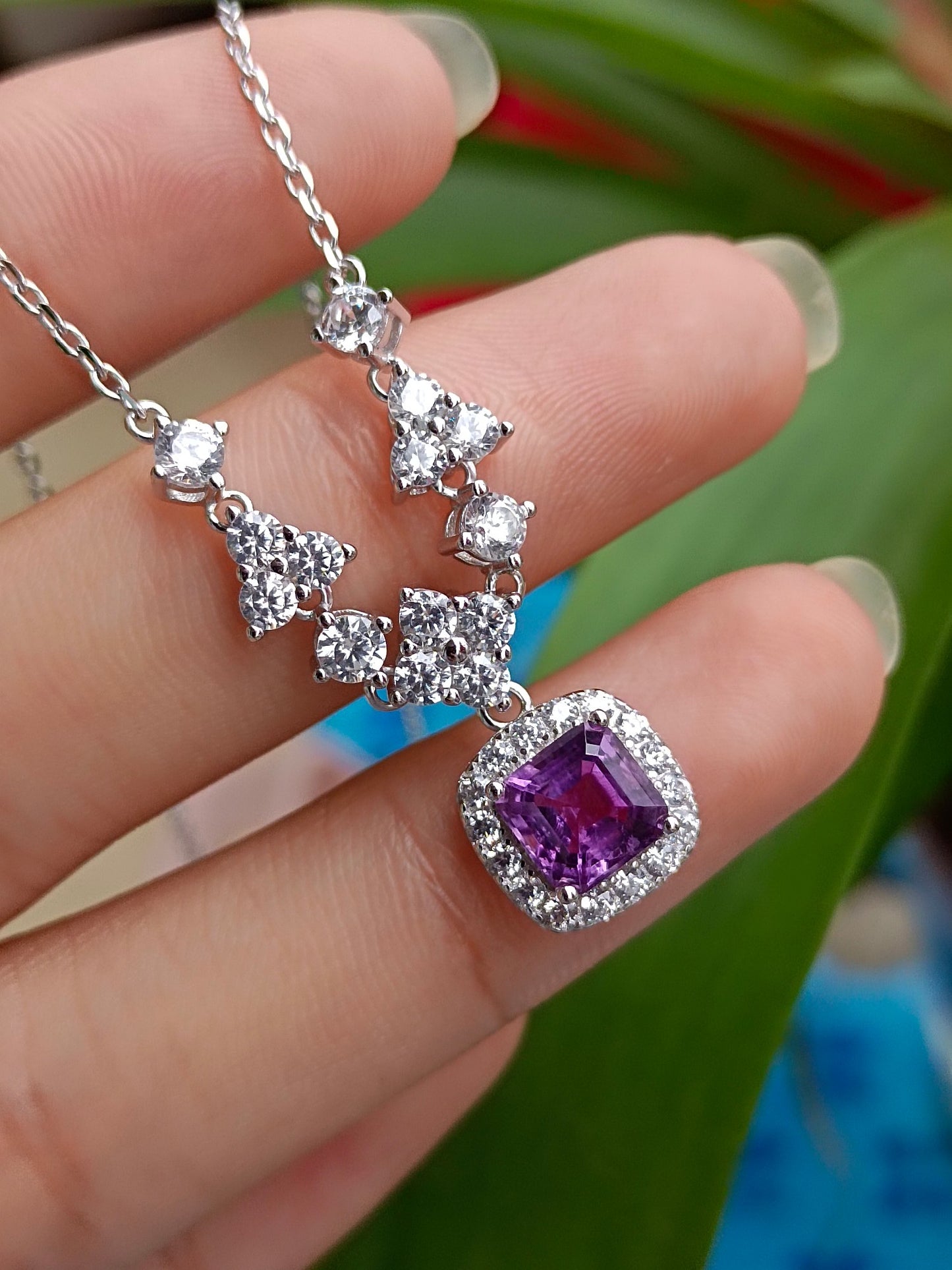 Kalung Amethyst Asli yang Indah - Permata Cinta Setia, Kebijaksanaan dan Keberanian