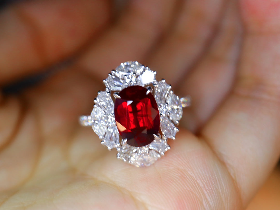 Unheated Pigeon's Blood Ruby Ring - Premium Jewelry Collection