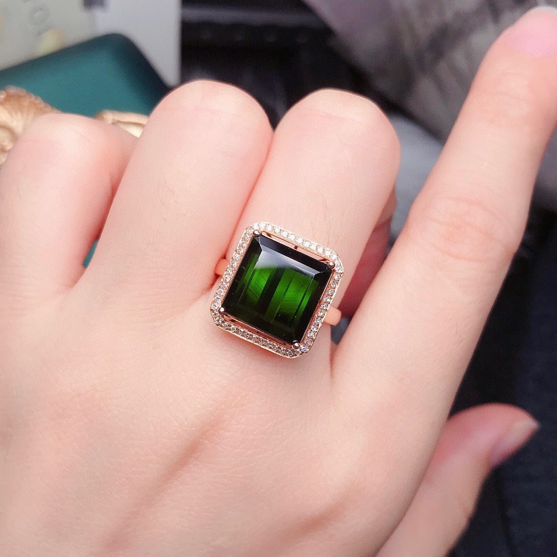 Exquisite Natural Tourmaline Ring - A Must-Have Jewelry Piece