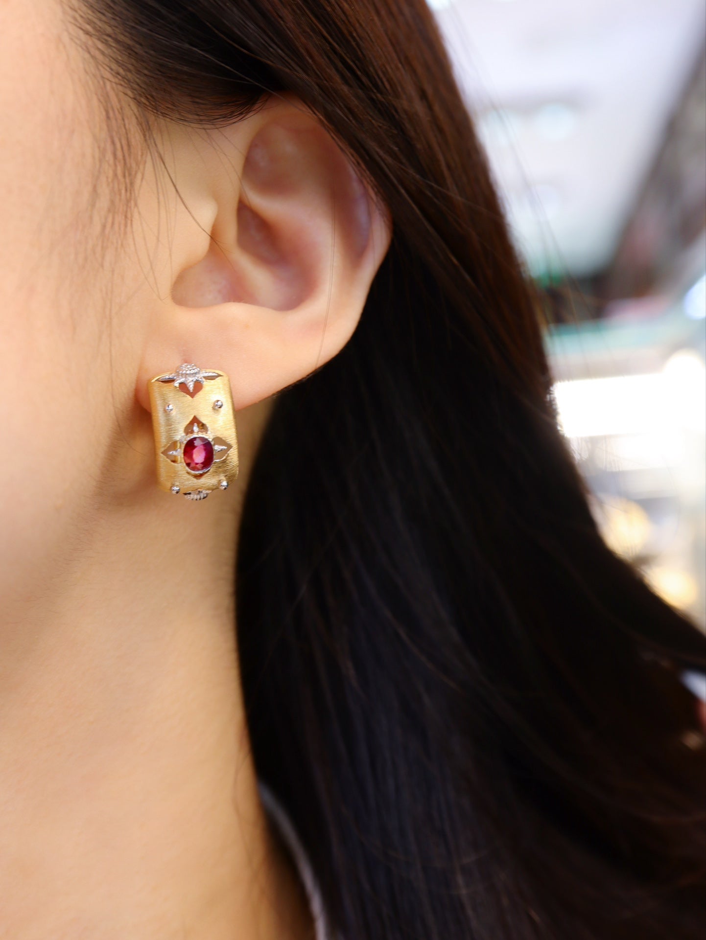 Buccellati-Style Ruby Ear Clips Jewelry