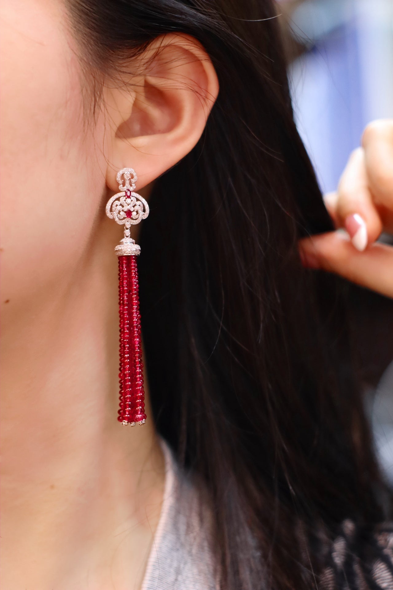 Unheated Myanmar Spinel Earrings: Exquisite Jewelry with Ruby-Like Hue