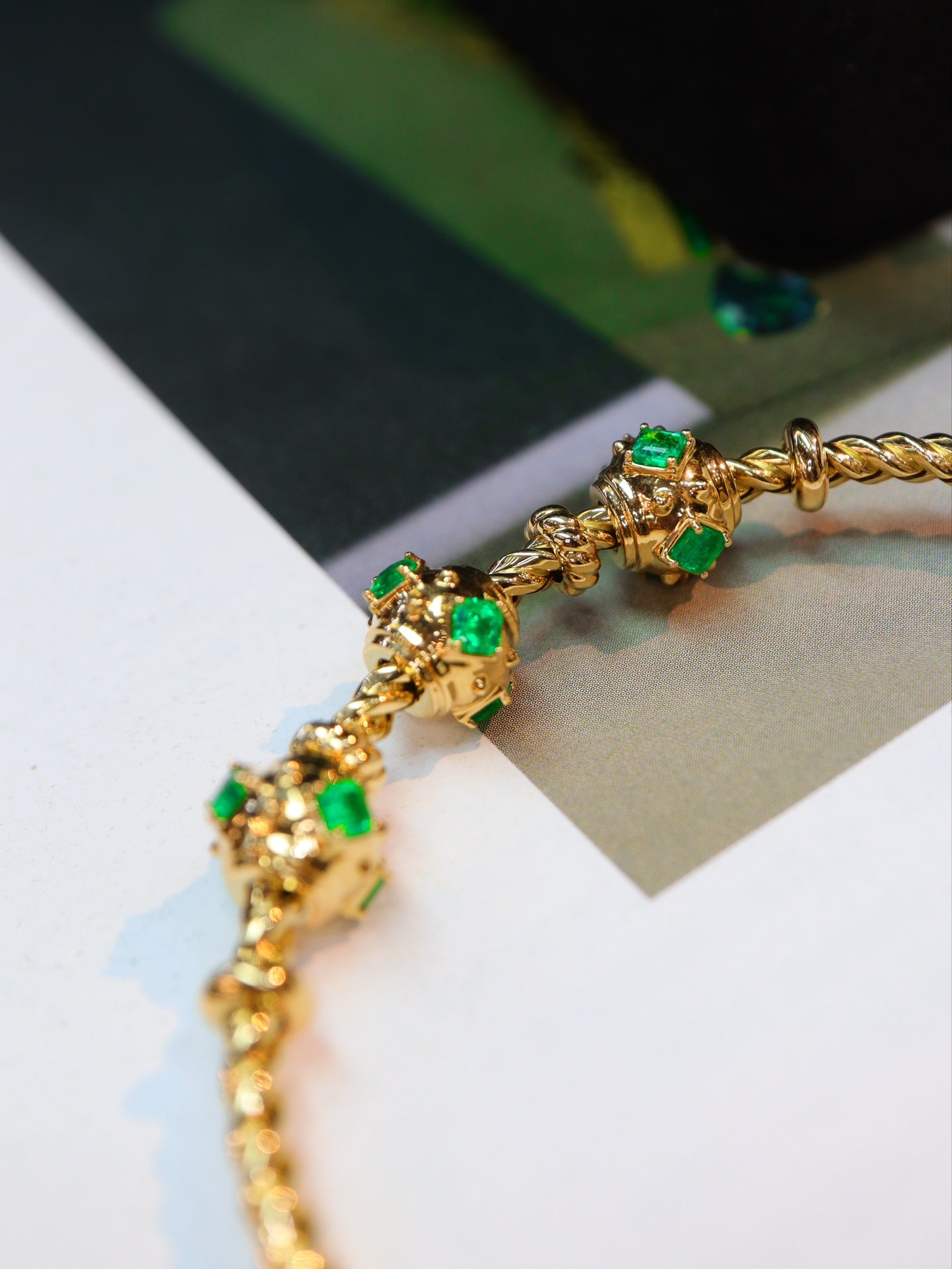 Elegant Marquise-Cut Emerald Tennis Bracelet - Luxury Jewelry