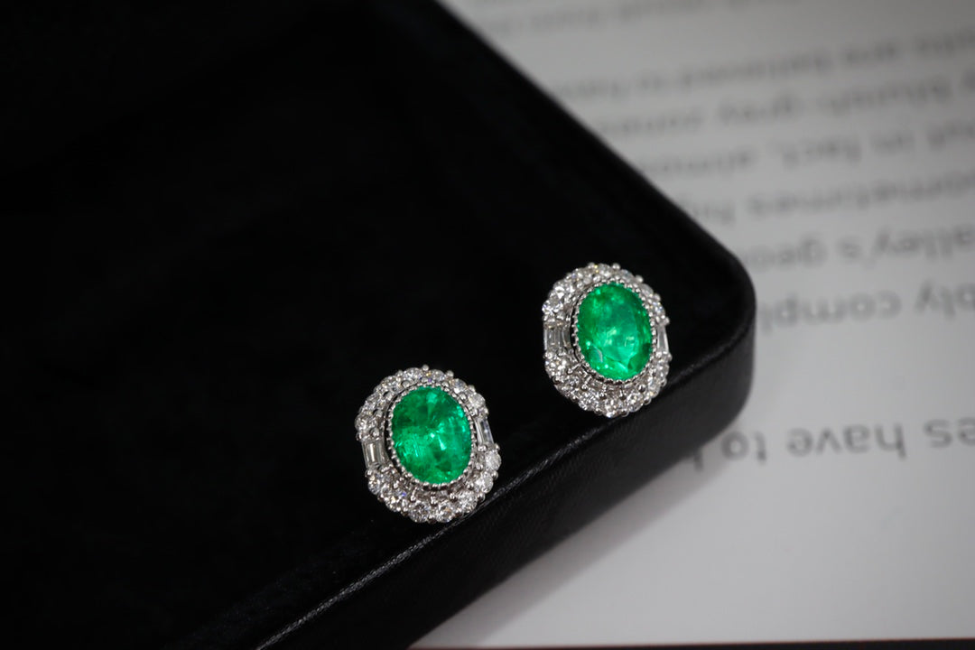 Panjshir Emerald Diamond Earrings - Elegant Daily Wear Jewelry