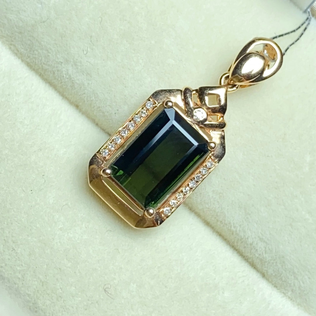 Natural Tourmaline Pendant - Exquisite Jewelry Craftsmanship